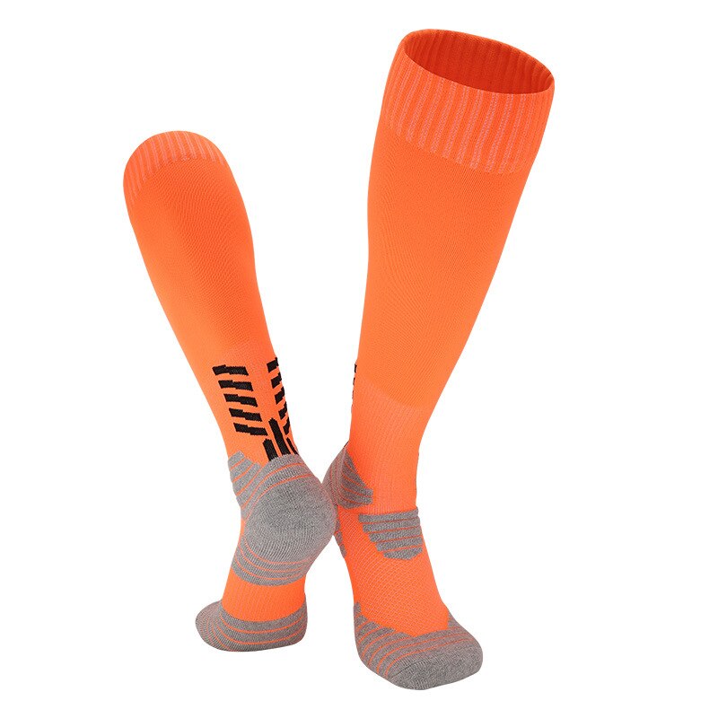 Calcetines largos de fútbol para niños y adultos, medias antideslizantes de entrenamiento para adolescentes, 3 par/lote: Orange 3 Pairs / Adults (EU 38-44)