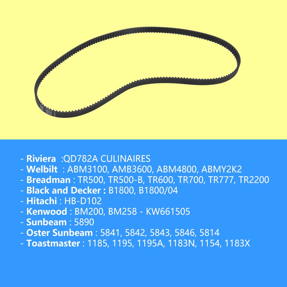 2pcs Bread Machine Belt 80S3M564 Breadmaker Spare Parts for Kenwood BM200 258 Riviera Breadman Hitachi Sunbeam Oster Toastmaster