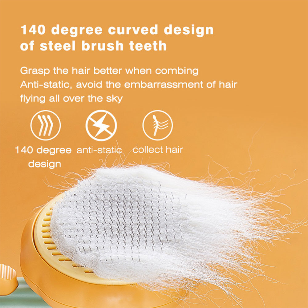 Pumpkin Pet Comb Brush Remove Floating Hair Comb Fading Cat Brush Dog Long and Short Hair Self-cleaning Comb Open Knot Comb