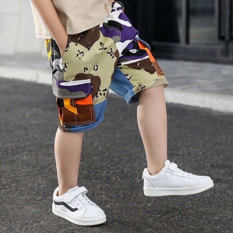 Pantaloncini mimetici per ragazzi estivi pantaloni in cotone bambini costumi da bagno bambini pantaloncini da spiaggia sportivi allentati pantaloni sportivi 3-12Y