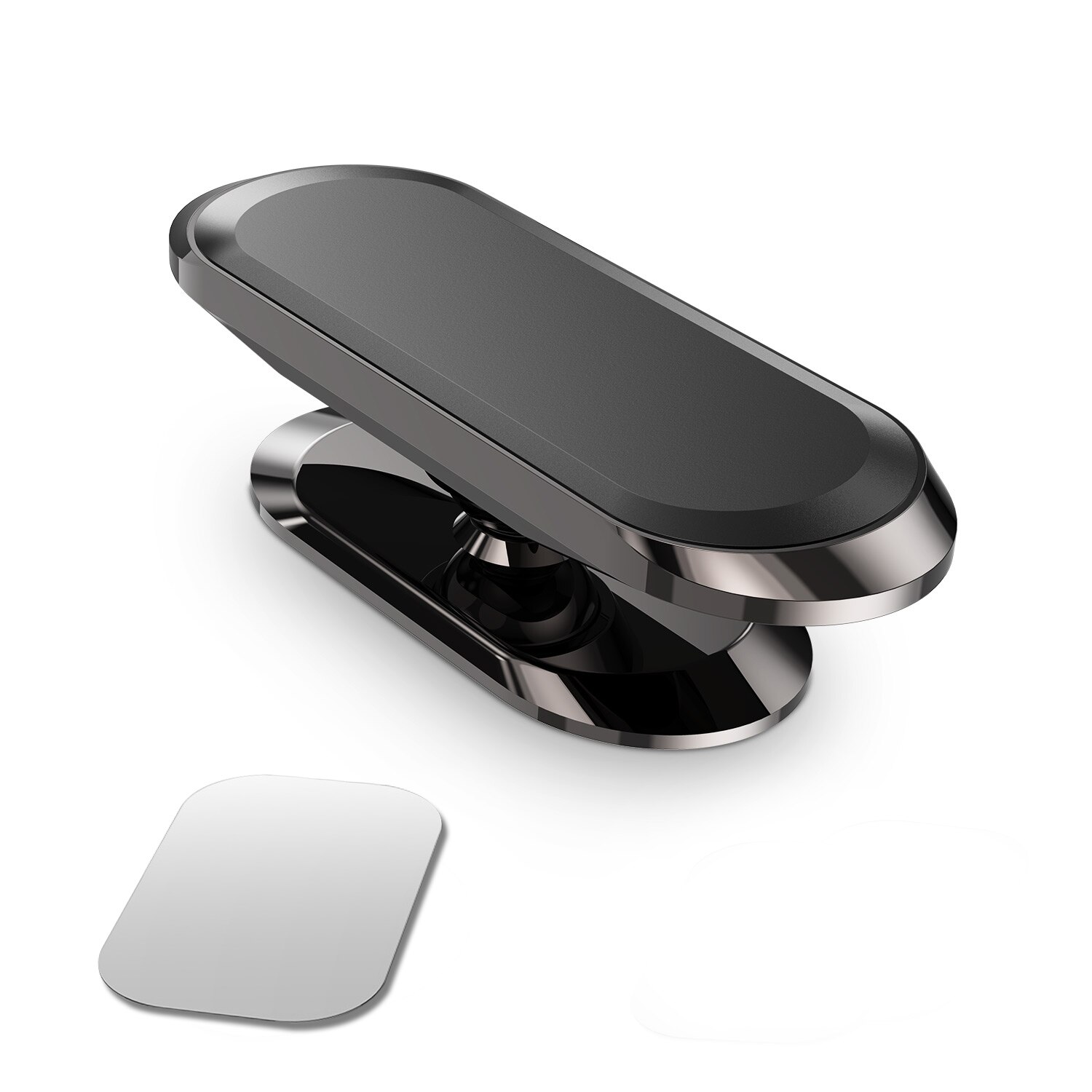 TKEY Metal Magnetic Phone Holder 360° rotating Car Phone Holder Stand For iPhone 11 Pro Zinc Alloy Magnet GPS Car Support Mount: Black