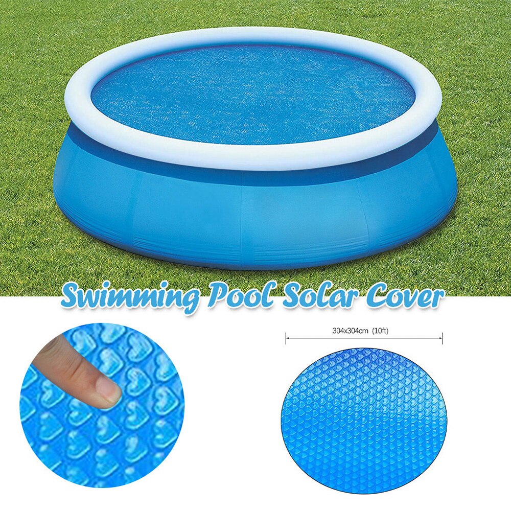 Pooltäcke runt solbadpool badkarskåpa 304cm utomhusbubbelfiltillbehör 10 fot pooltäcke runt