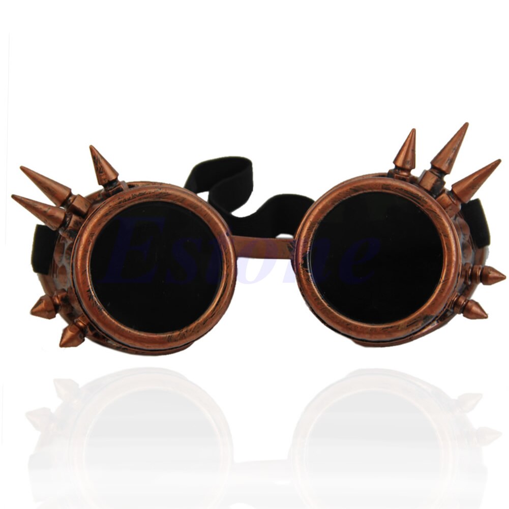 Vintage Victorian Gothic Cosplay Rivet Steampunk Goggles Glasses Welding Punk