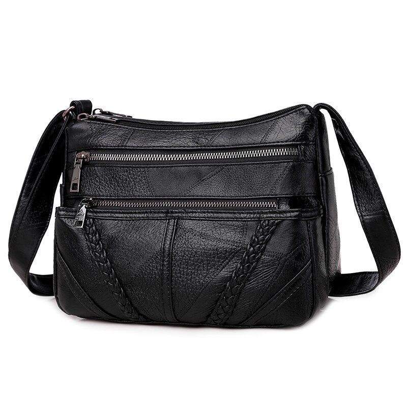 Annmouler årgang kvinner bag myk pu lær crossbody bag brun vasket skulderveske merkevare dame veske til jenter budbringer bag: Skulderveske 3