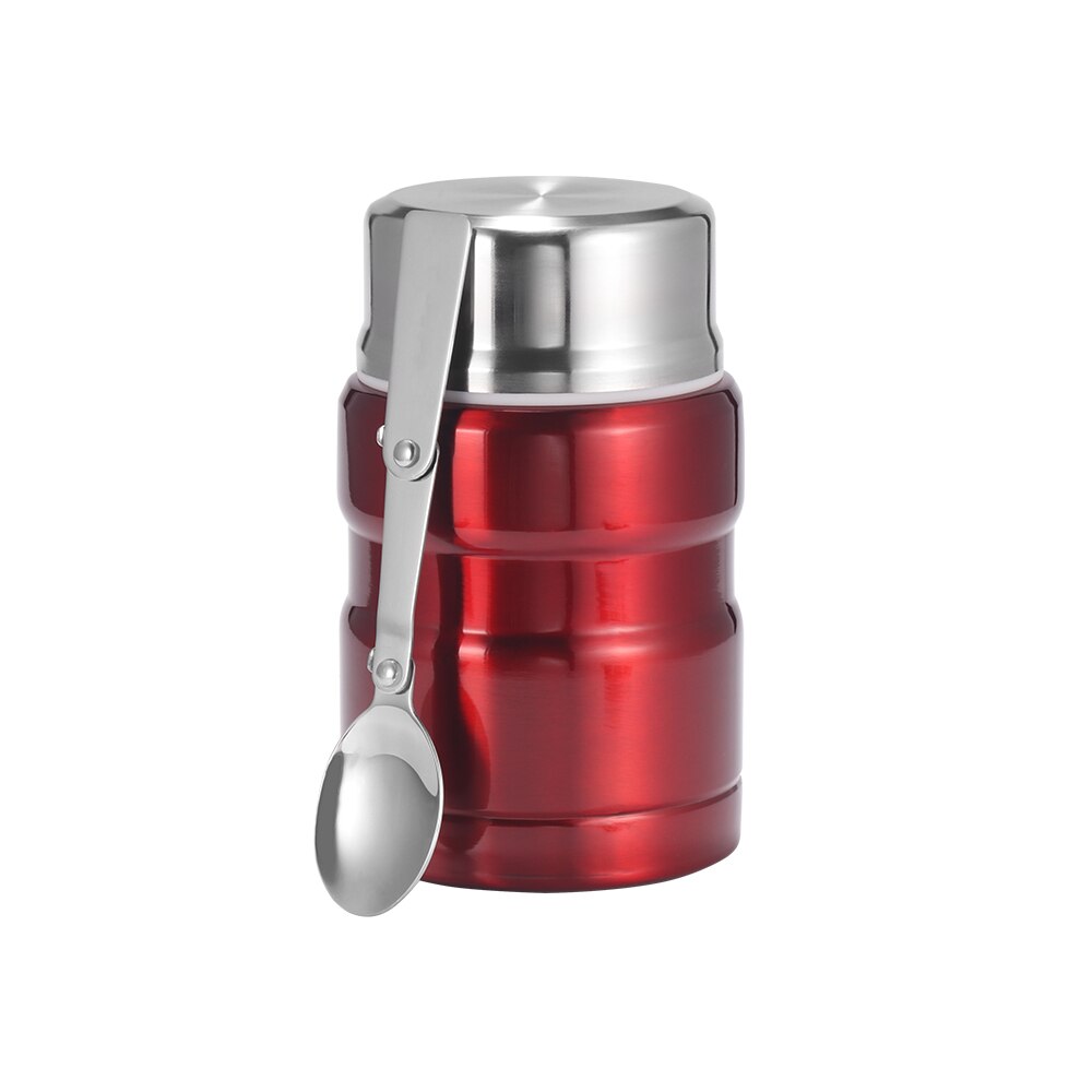 Stainless Steel Insulation Lunch Box For Food With Containers 500Ml Vacuum Flasks Thermo Mug Thermocup Silver: Red