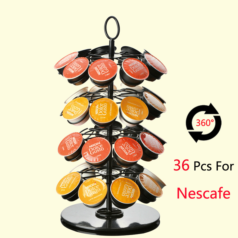 Praktische Kaffee Kapseln Halfter Gestell Dreh Kapsel Turm Stand Für Nespresso/Dolce Gusto/K-Tasse Kaffee Kapseln