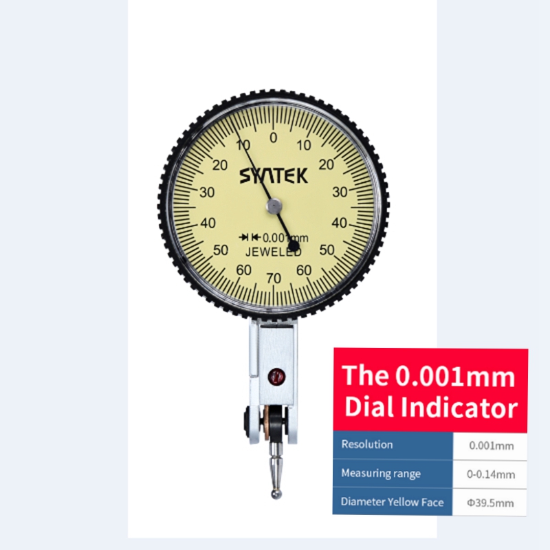 Mini Lever Indicator 0.001mm Accuracy Analog Display Shockproof Dial Gauge Indicator Dial Micrometer Test Tool Dovetail Clamp