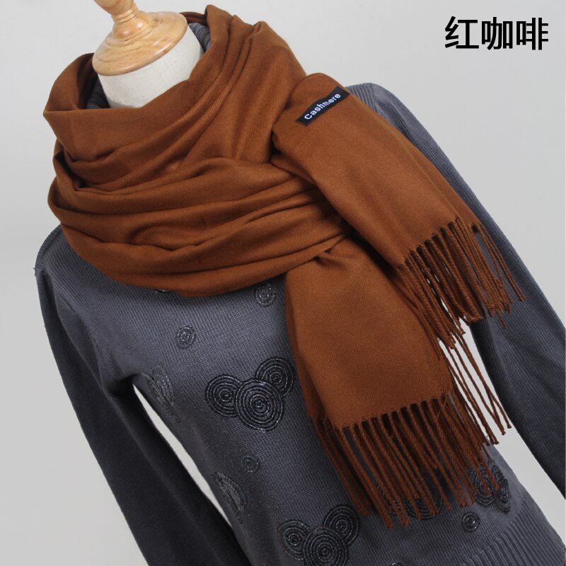 Skjerf pashmina cashmere skjerf wrap sjal vinterskjerf dameskjerf dusk langt teppe cachecol  yr001: Yr001 rød kaffe