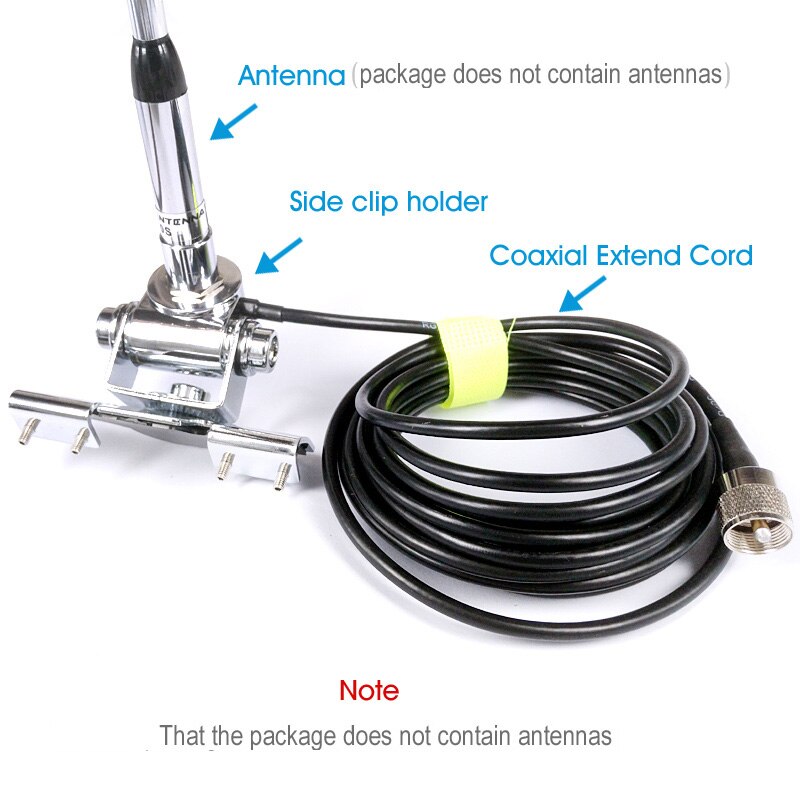 Car Radio Antenna Mount Bracket 5M PL259 SO239 Coaxial Feeder Extend Cable SMA Female Male BNC Connector for Most Walkie Talkie