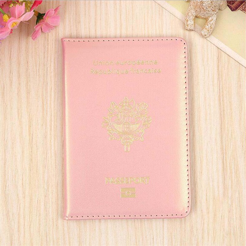 Étui de Passeport français, couverture de Passeport, édition originale, étui de voyage, porte-cartes: Pink