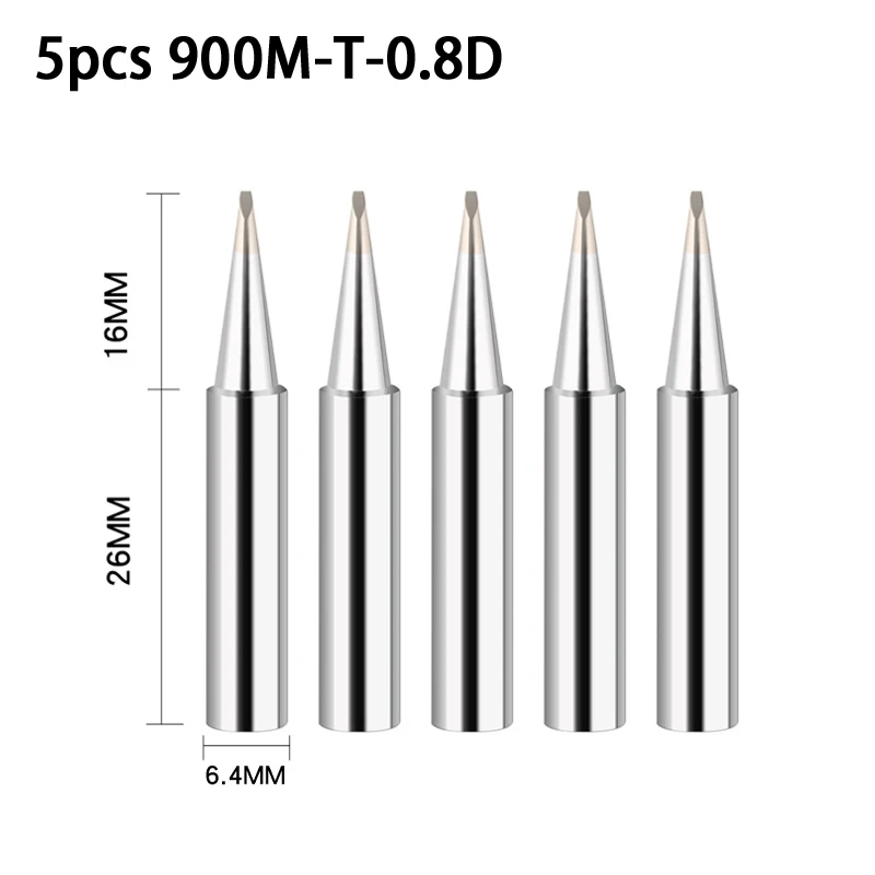 Puntas de soldador Serie K/SK/B/I/IS/1C/2C/3C/4C/2.4D/3.2D, accesorios para herramientas de soldadura BGA, 900M-T, 5 paquetes: Verde