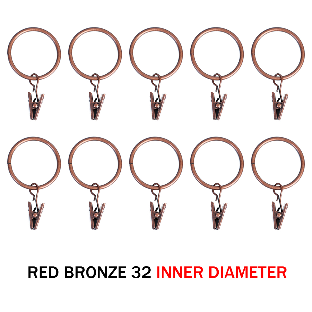 Metal Curtain Rings Clip Drapery Hanger Hooks for Hanging Hat Photo Home Bedroom Bathroom Decorative Shower Curtain Rod Clips: Blue / 30-35cm