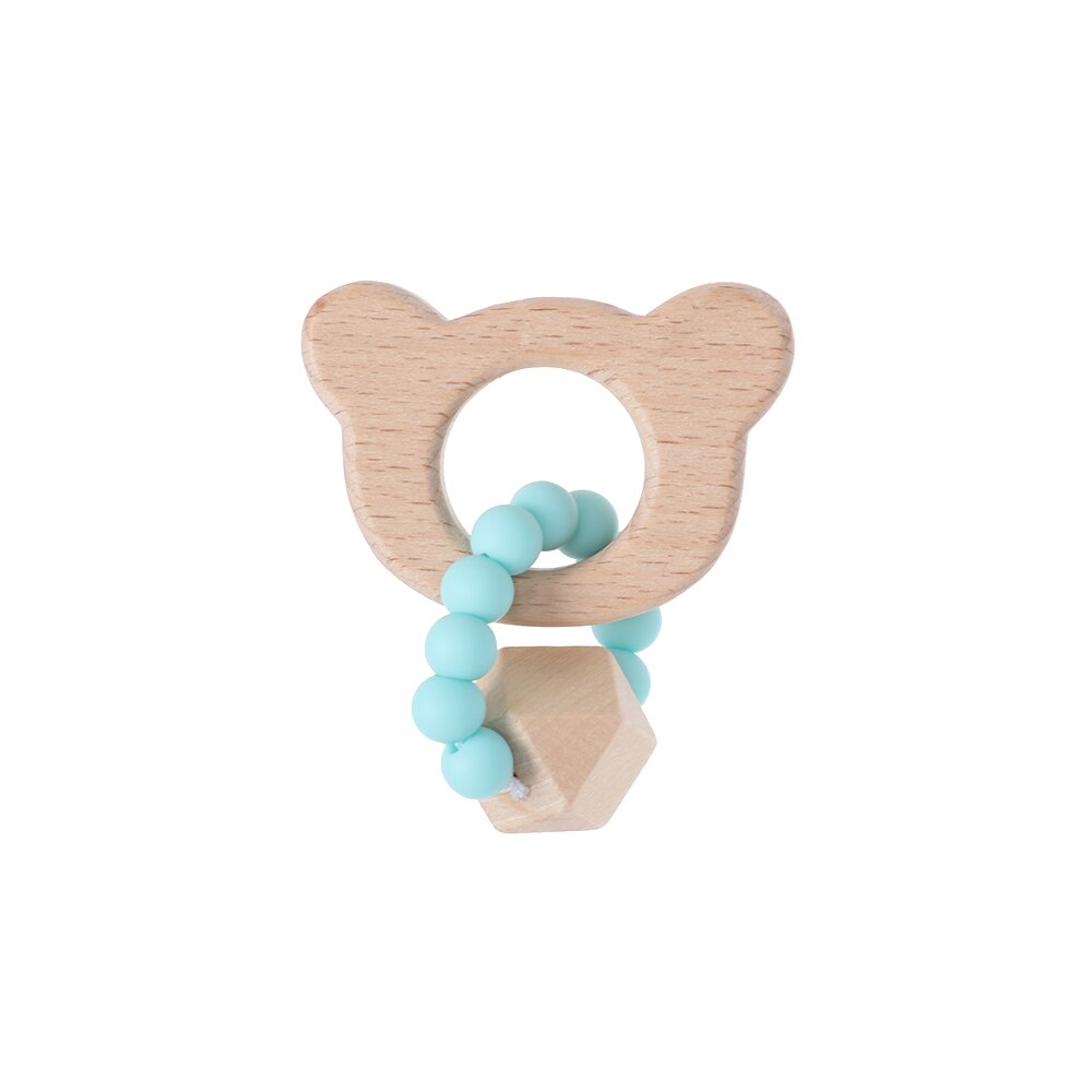 1PC Hout Tandjes speelgoed Baby Armband Dier Vormige Sieraden Tandjes Voor Baby Organische Houten Siliconen Kralen Accessoires Speelgoed