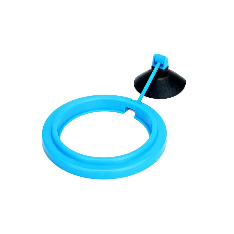 Anillo de alimentación para peces de acuario, estación de alimentador flotante para pecera, bandeja de Comida para peces redonda y cuadrada con ventosa, accesorios para pecera: Blue Round