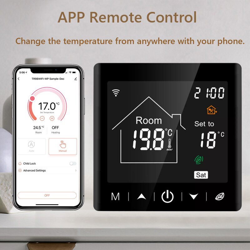 Beok-termostato WiFi con controlador de temperatura para caldera de Gas, termostato inteligente para calefacción de habitación, funciona con Alexa y Google Home