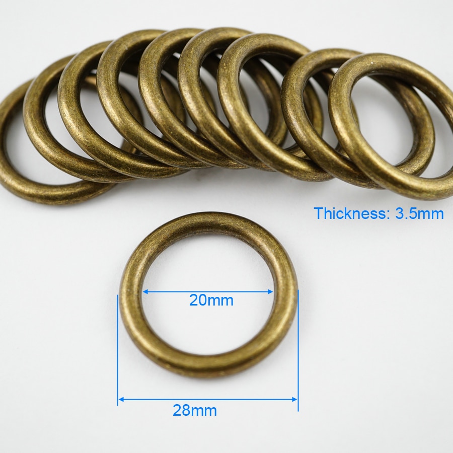 50 Stuks 19.5mm Antiek Messing Kleur Gelaste Metalen O Ring Purse Bag O Ring