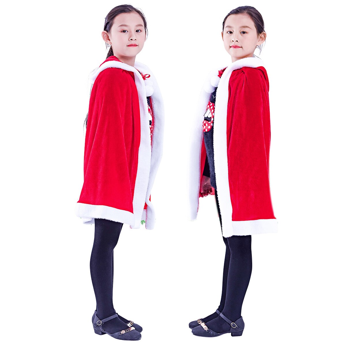 Kerst Kostuums Voor Jongens En Meisjes Hooded Mantel Cape Gown Red Party Cosplay Robe