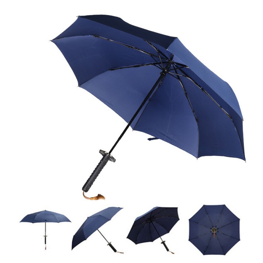 Ombrello creativo del regalo di affari ombrello dorato del samurai della farfalla ombrello trasparente pieghevole automatico a tre pieghe degli uomini