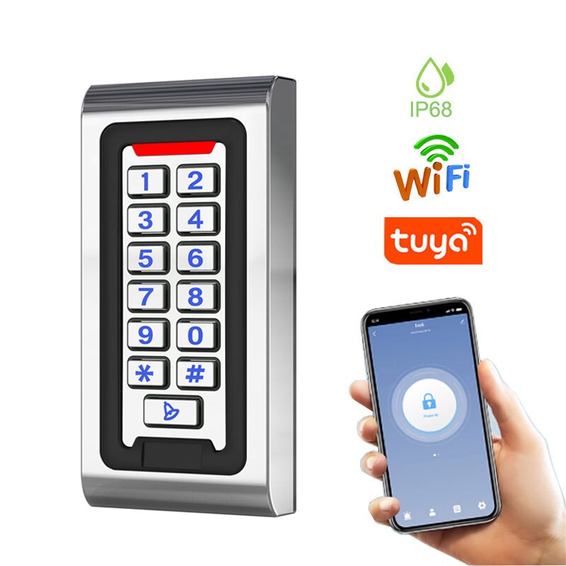 Wifi Tuya App IP68 Waterdichte Metalen Toetsenbord Rfid Card Deur Toegangscontrole Standalone Toegang Controller Systeem Smart Apparaat