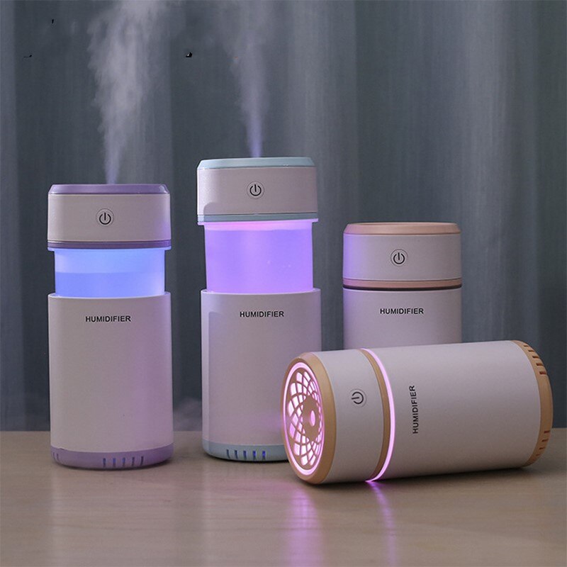Pull-out luftfugter med led lys ultralyd cool tåge maker luftrenser til bil mini usb aroma diffusor
