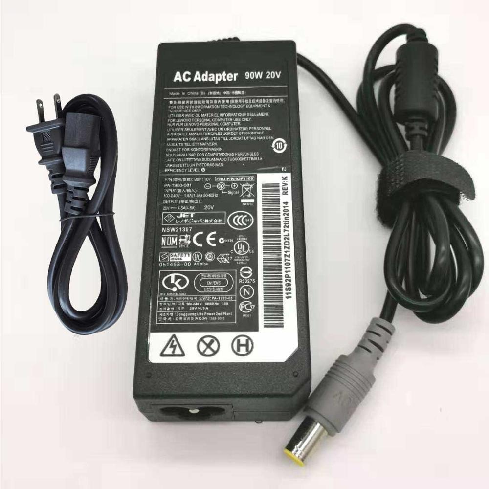 20V 4.5A 90W Replacement AC Power Adapter Charger For Lenovo Thinkpad E420 E430 T61 T60p Z60T T R61E SL400 T61 X61 X61 X200 T410: 20V4.5AandUS