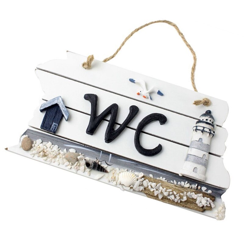 Mediterranean Style Nordic Wooden WC Shingle Doorplate/Plaque/Sign