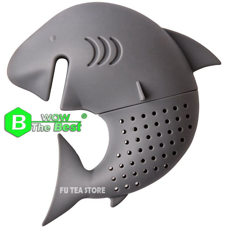 Cute Silicone Shark tea infuser Leaf Strainer Herbal Spice Filter Diffuser Filter Teapot Teabags for Tea & Coffee Drinkware: Shark