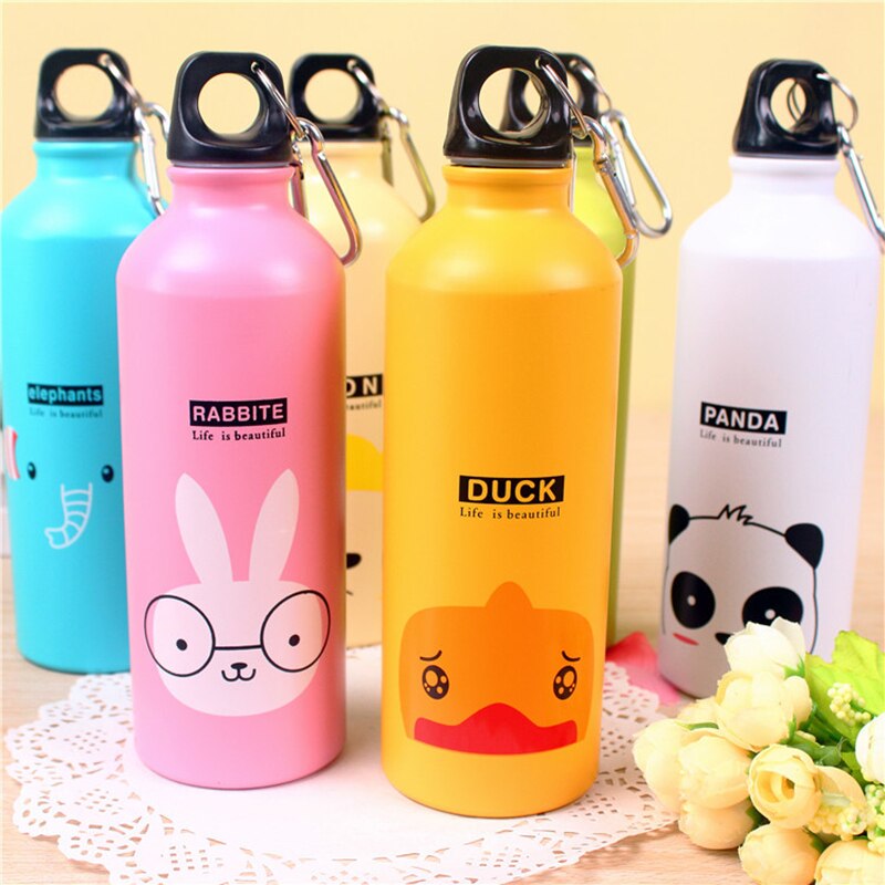 500Ml Leuke Water Bolttle Mooie Dieren Outdoor Draagbare Sport Camping Wandelen Fiets School Kids Water Fles Creatieve