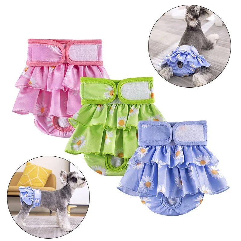 Pantalones fisiológicos para mascotas, bragas para perros, pañales para perros pequeños y medianos, pantalones cortos transpirables de peluche para Chihuahua, ropa interior suave, suministros para mascotas