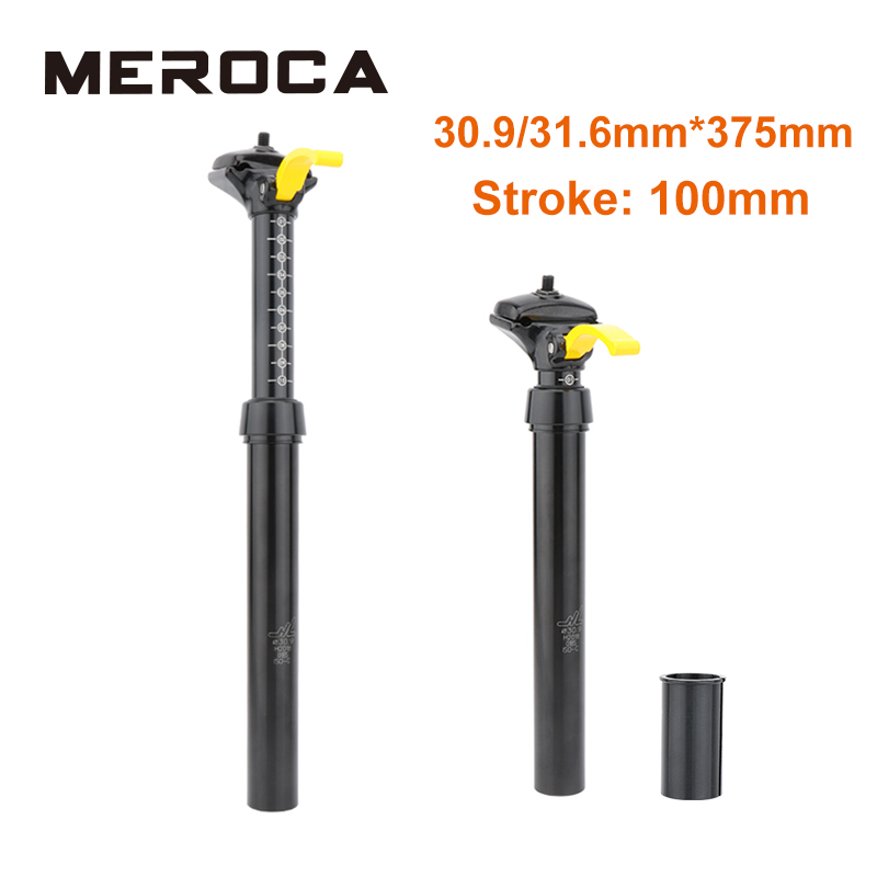 MEROCA – tige de selle télescopique rétractable vtt, en alliage d&#39;aluminium, 30 9, commande manuelle, Tube de selle hydraulique, levier de retrait