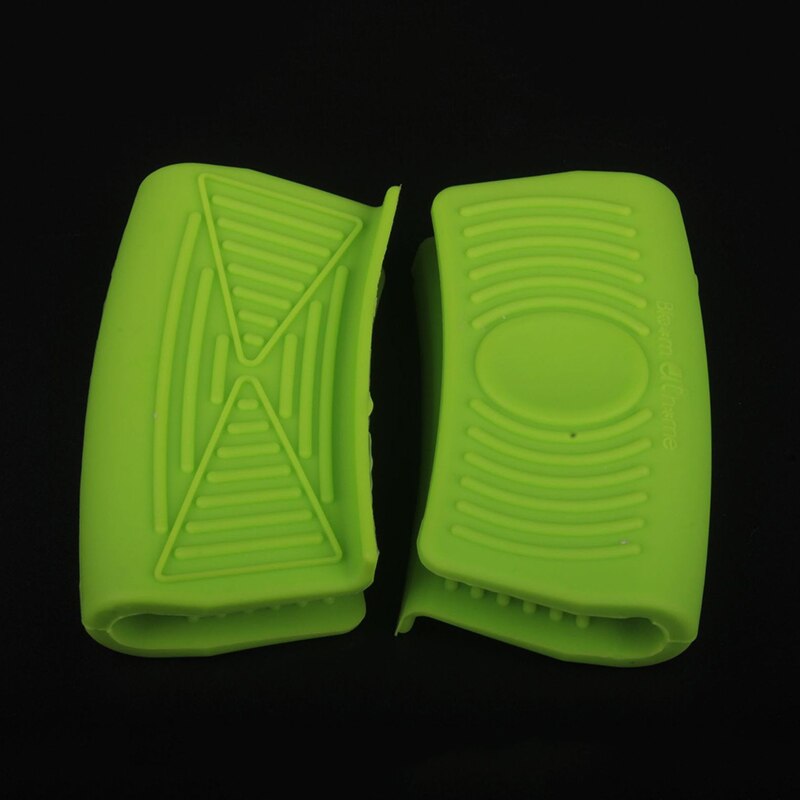 Siliconen pannenlappen 2 stuks praktische hittebestendige handschoenen oven mini handschoenen hittebestendige anti-verbrandingshandschoenen houders hittebestendige handschoenen: Donkergroen