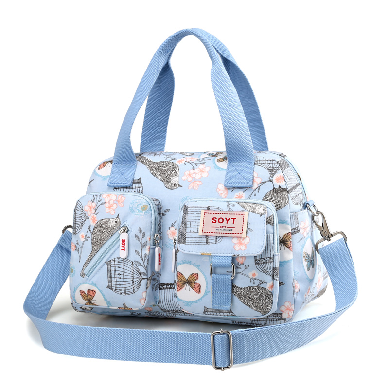 SOYT Brand popular Flowers and animals pattern Nylon women handbags shoulder bag for female printing messenger bags