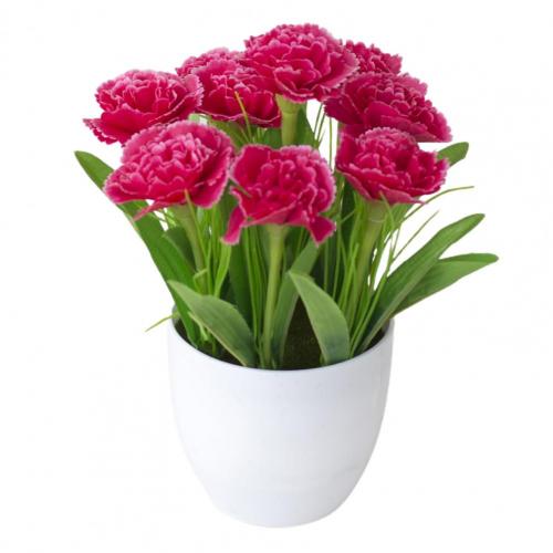 1 Set Artificial Plants Multi-use Handmade Plastic Artificial Plants Display Simulation flower set living room decoration: Rose Red