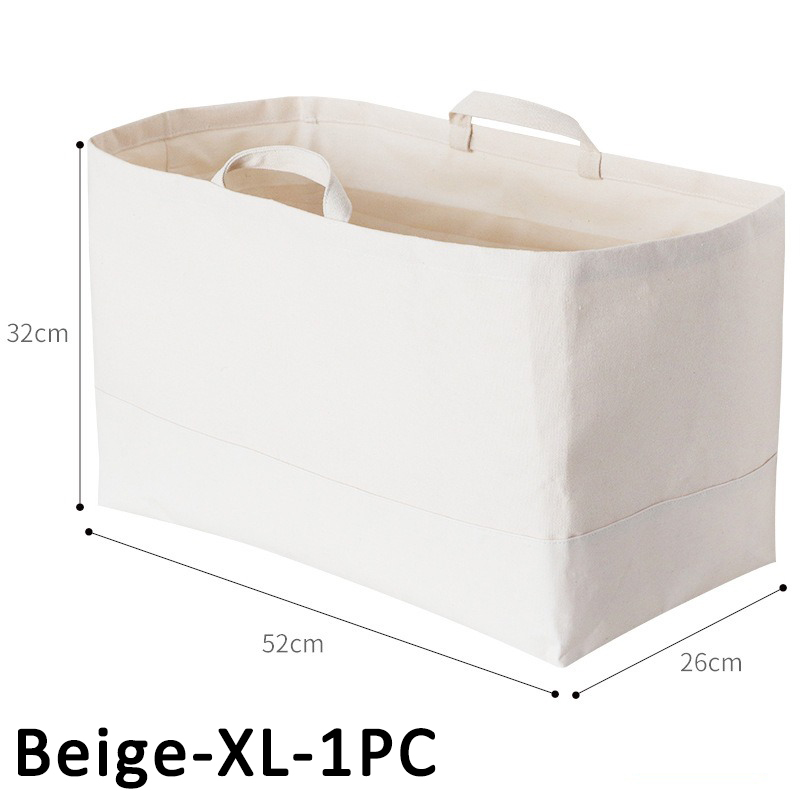 1/3/5PCS Foldable Sundry Storage Basket Canvas Clothes Storage Basket Large Portable Toy Storage Basket White Handheld Organizer: Blue