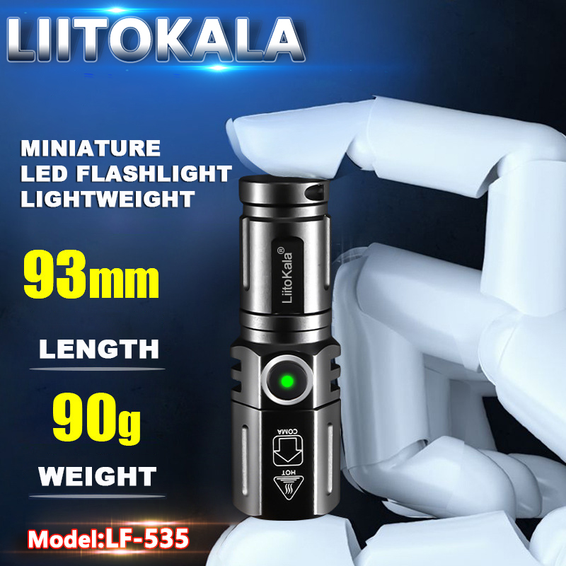 Liitokala lf -535 lf-536 led +16340 700 mah genopladeligt batteri stærk fotoelektrisk langtrækkende udendørs ultralys lommelygte