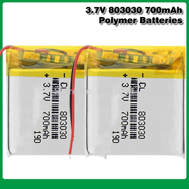 Lithium Polymer Battery - 700mAh 3.7V 803030 - for MP3, Bluetooth Speakers, Smartwatches