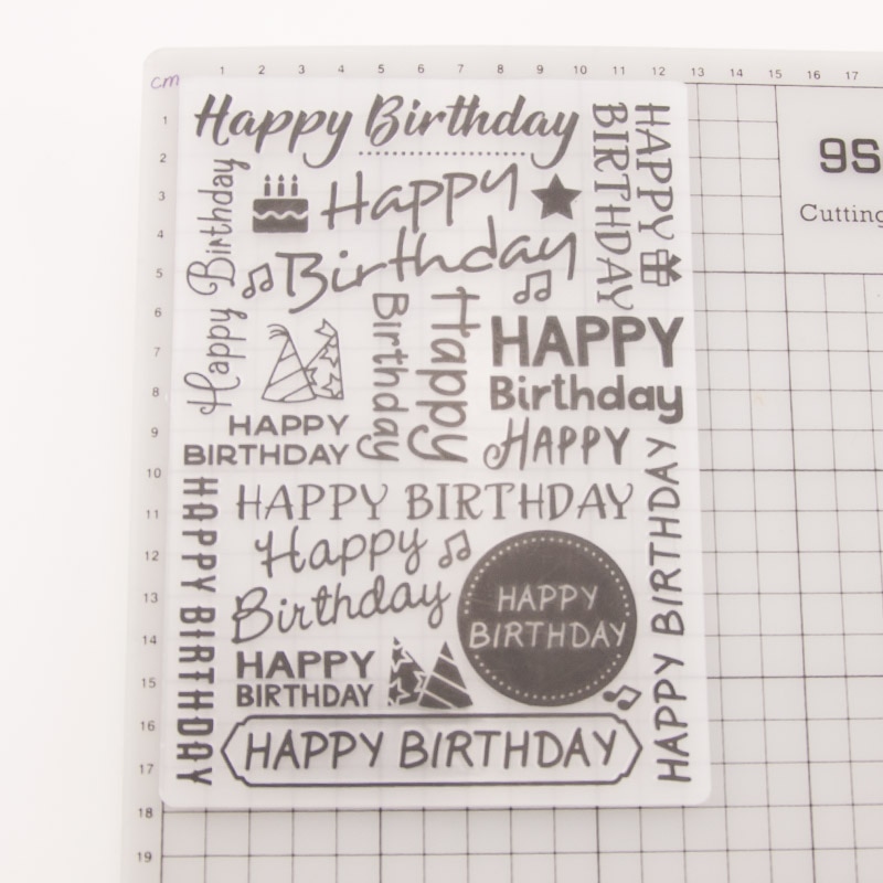 plastic happy birthday craft card making paper card album wedding decoration clip Embossing folders