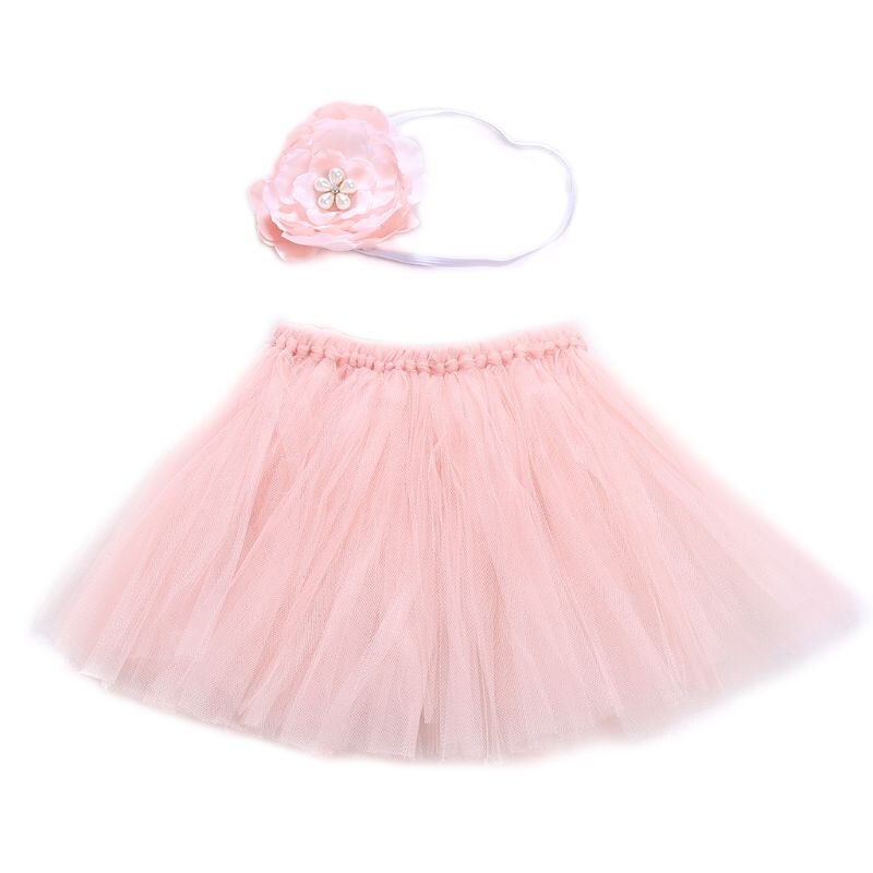 Leuke Peuter Pasgeboren Baby Meisje Tutu Rok &amp; Hoofdband Photo Prop Kostuum Outfit