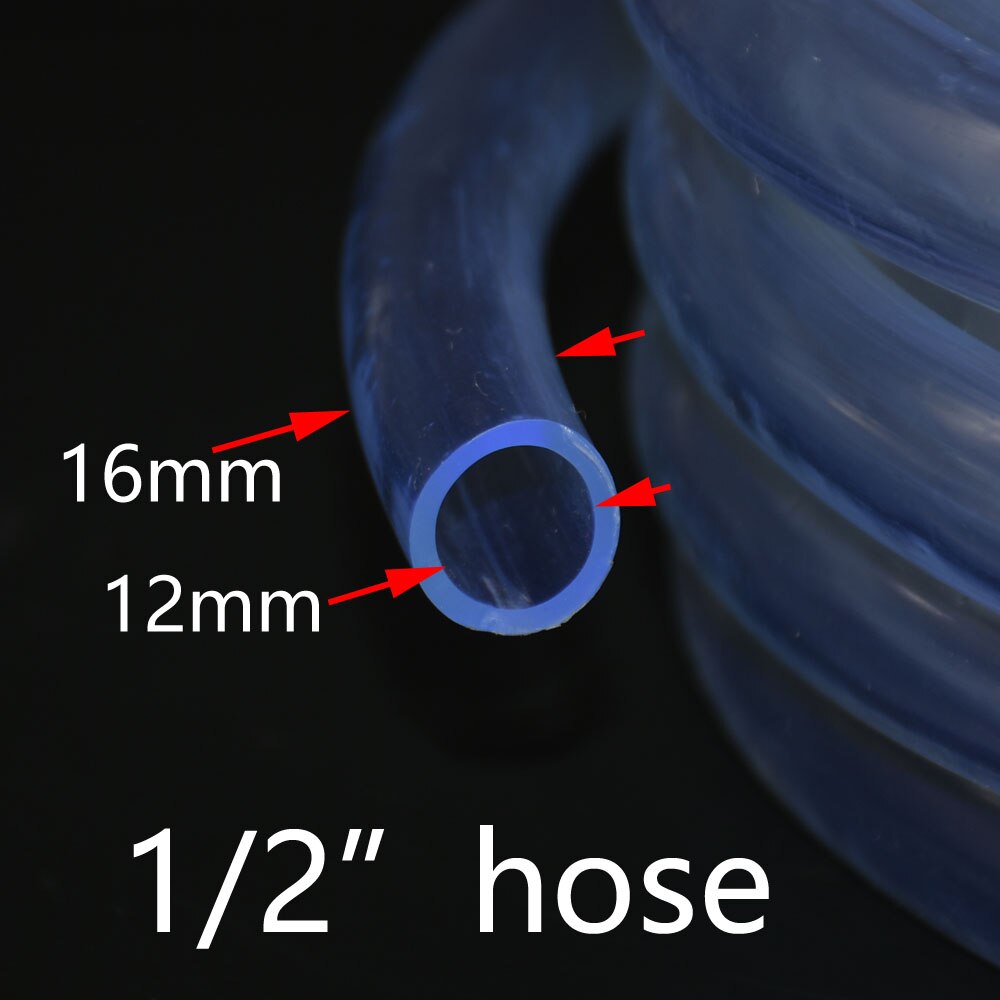 16mm 20mm 24mm Plastic Transparent Soft PVC Plumbing Hose Water Irrigate Garden Plant Car Wash Oil Tube 5M: 5M x 16MM hose