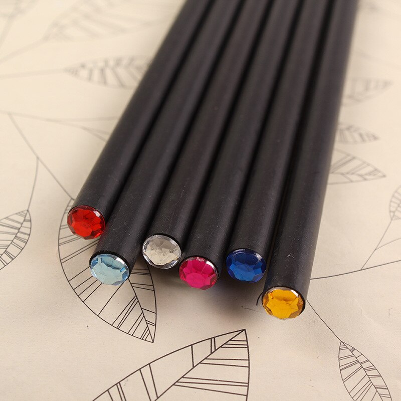 Vendita calda 100pz diamante nero studente matita di legno per bambini matite per la scuola ufficio di scrittura di serie HB matita di grafite commercio tutto'ingrosso