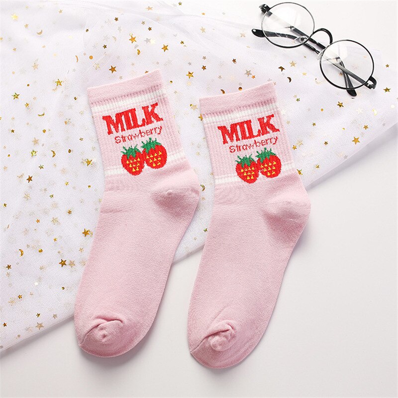 Kevät ja kesä unisex hauska sarjakuva banaanisukat harajuku cool rullalauta sokken art puuvilla hipsteri iloiset hedelmäsukat: 5