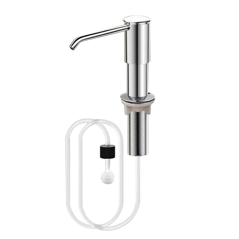 Køkkenbordplade dispenser med forlængerrør håndpresse sæbepumpe plastik sæbedispenser til køkkenvask: Sort nikkel