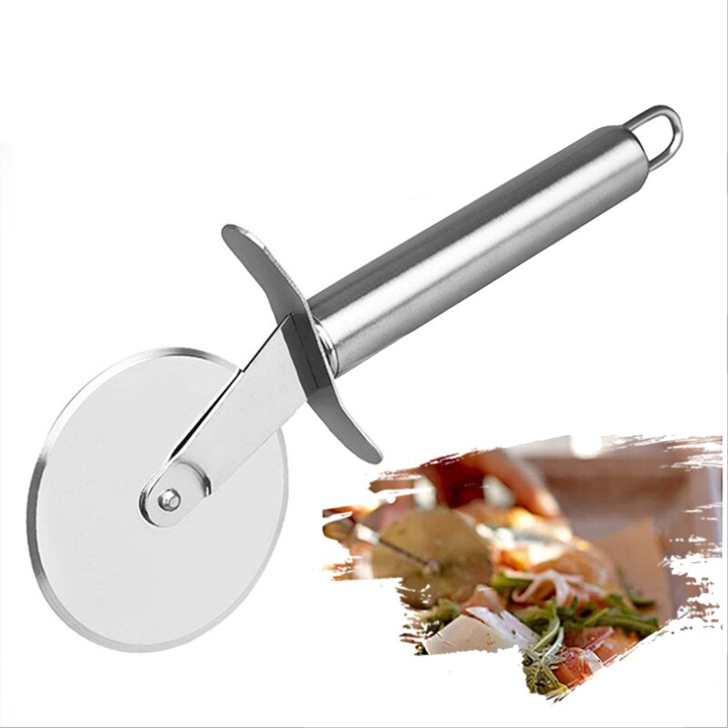 Pizza Tool Three-Piece Pizza Cutter, Pizza Crust, Pizza Shovel 3-In-1 Wooden Handle One-Stop Tool