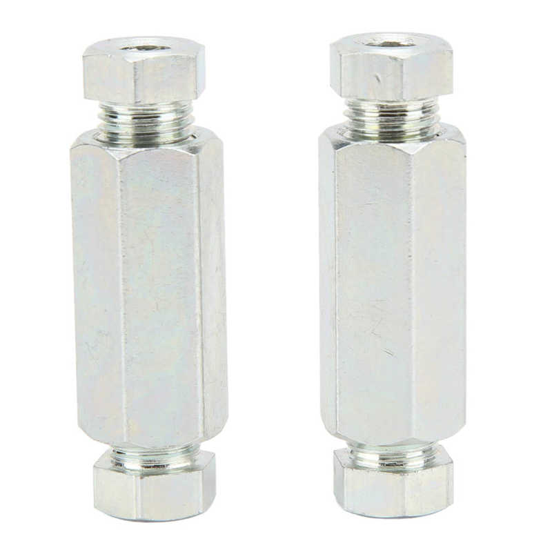 2Pcs/Set Brake Pipe Connectors 3/8in Inline Female + Male Nuts Replacement for British USA Cars PRE 1980 Brake Line Adapter