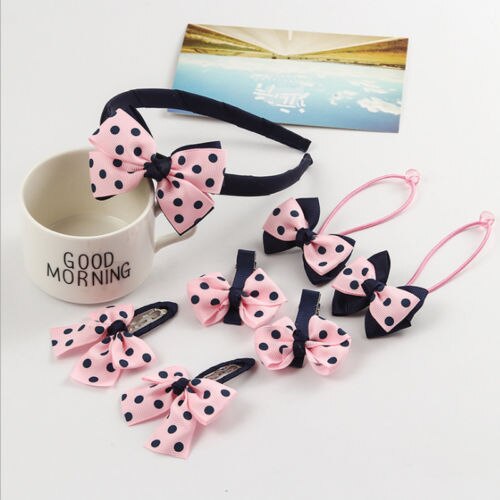 7 stuks/set schattige kindermeisjes baby kerst hoofdband grappige peuter strik haarspeld haarband accessoires kleurrijke hoofddeksels mooie