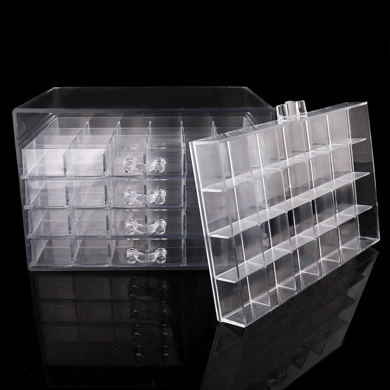 120 Grids Transparante Nail Art Decoratie Opbergdoos Steentjes Kralen Accessoires Display Container Case Manicure Tool