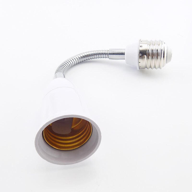 Base de bombilla LED E27 a E27, convertidor de soporte de lámpara de extensión Flexible, enchufe europeo y estadounidense de 18cm/28cm/38cm/48cm/58cm