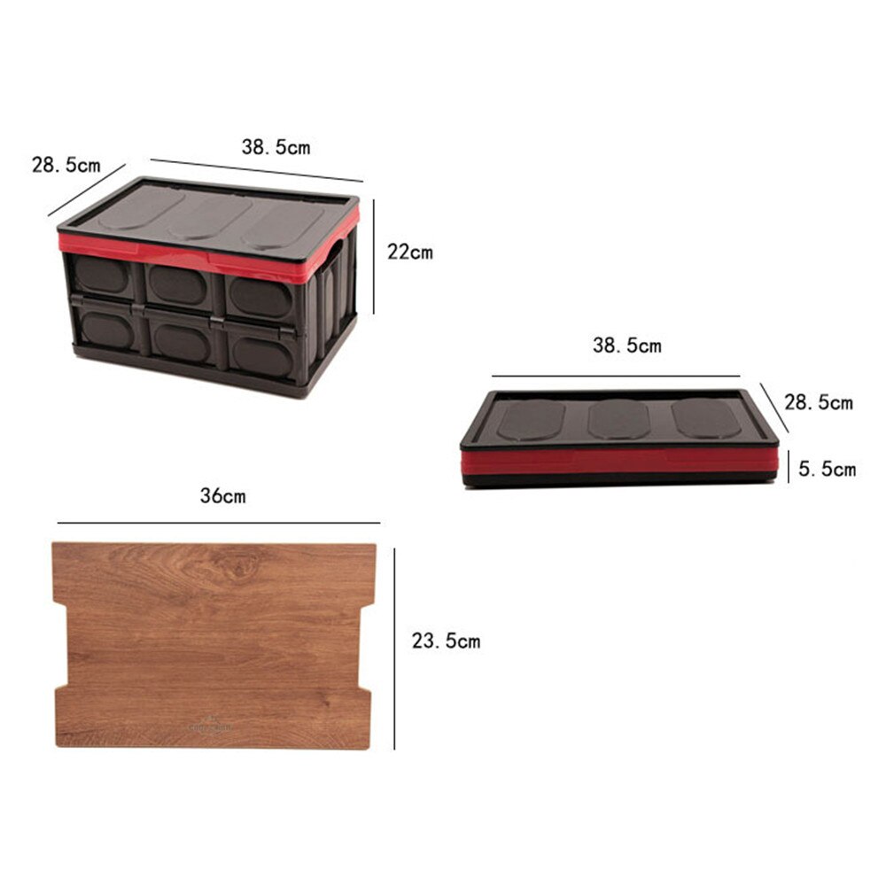 Car Trunk Storage Box Mini Multifunction Plastic Folding With Board Ourdoor Camping Self-Driving Tableware Cookware Container