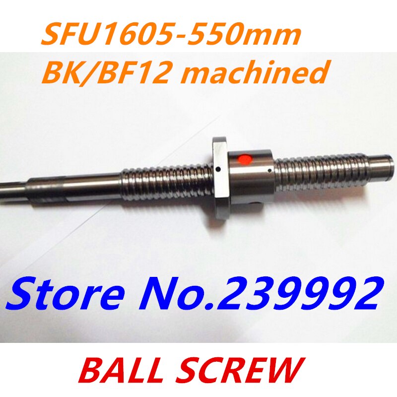 SFU1605 550mm kogelomloopspil set: L550mm RM1605 550mm C7 Rolled Ball Schroef 1 st + 1 st enkele bal moer end gefreesd