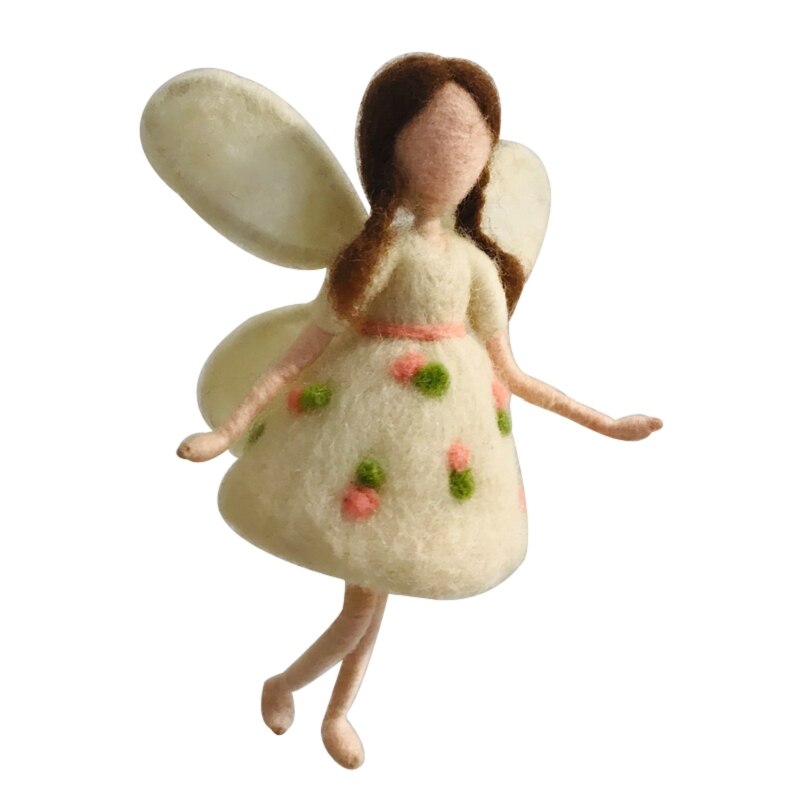 Flower Fairy Needle Felting Kits, Elf Felting Supplies, for Mom, Grandma, Video Instruction for Beginner, Height 10cm (4"): G